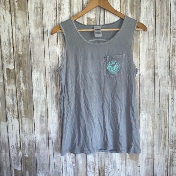 PINK Grey Back Logo Tank - Picture 1 of 5